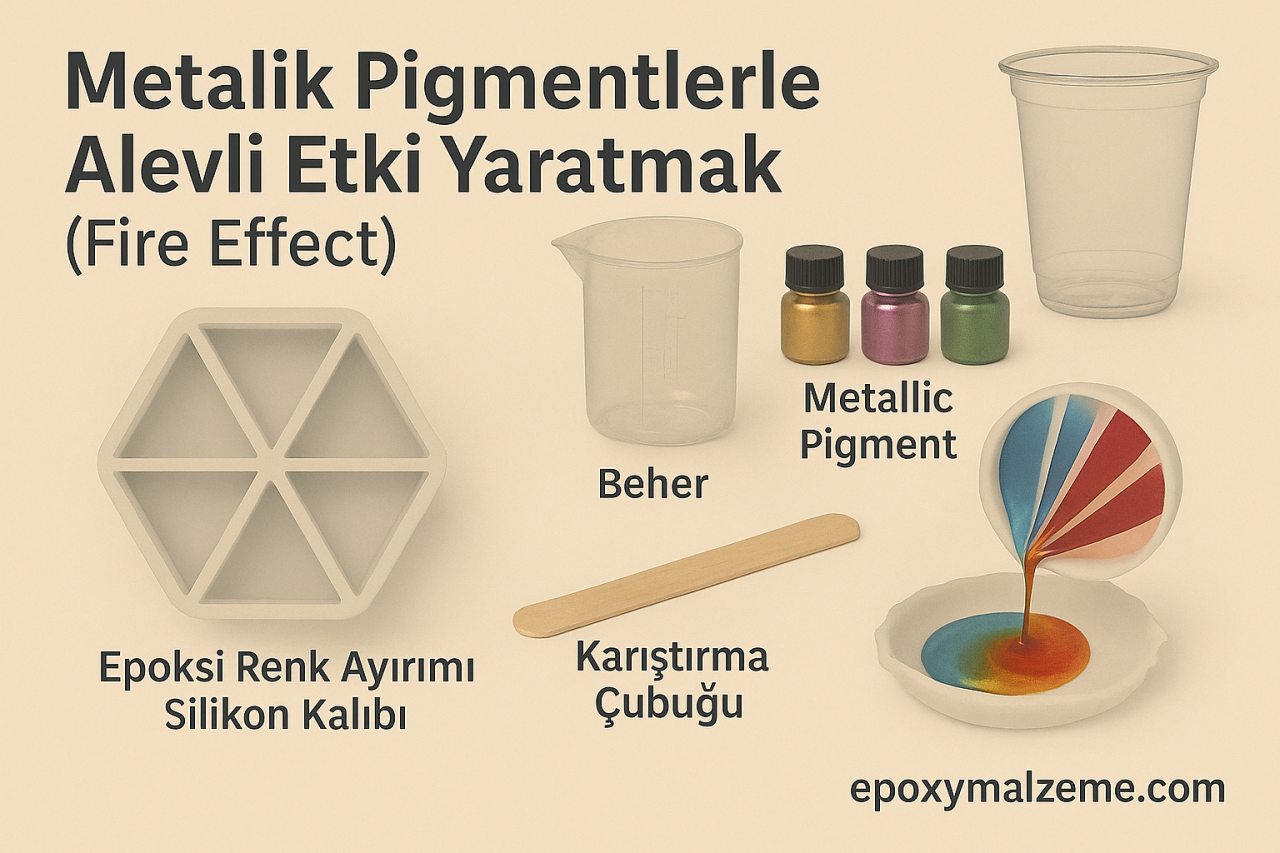 Renk Bölmeli Kalıpla Çok Renkli Epoksi Döküm