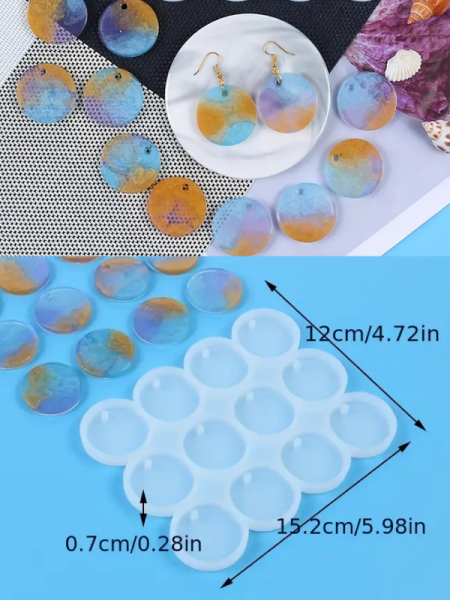 Epoksi 3.5cm Çoklu Kolye Anahtarlık Magnet Silikon Kalıbı