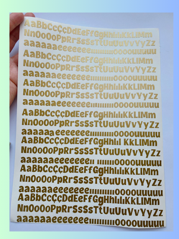 Epoksi 1cm Cartoon Harf Folyo Baskısı A4 boyutunda