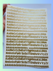 Epoksi 1cm Cartoon Harf Folyo Baskısı A4 boyutunda