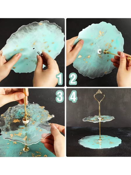 Epoksi Reçine 3 Katlı Sunumluk Aparatı Seti