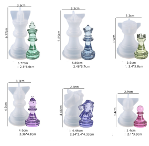 Epoksi 3d Satranç Taşları  Silikon Kalıbı  Seti