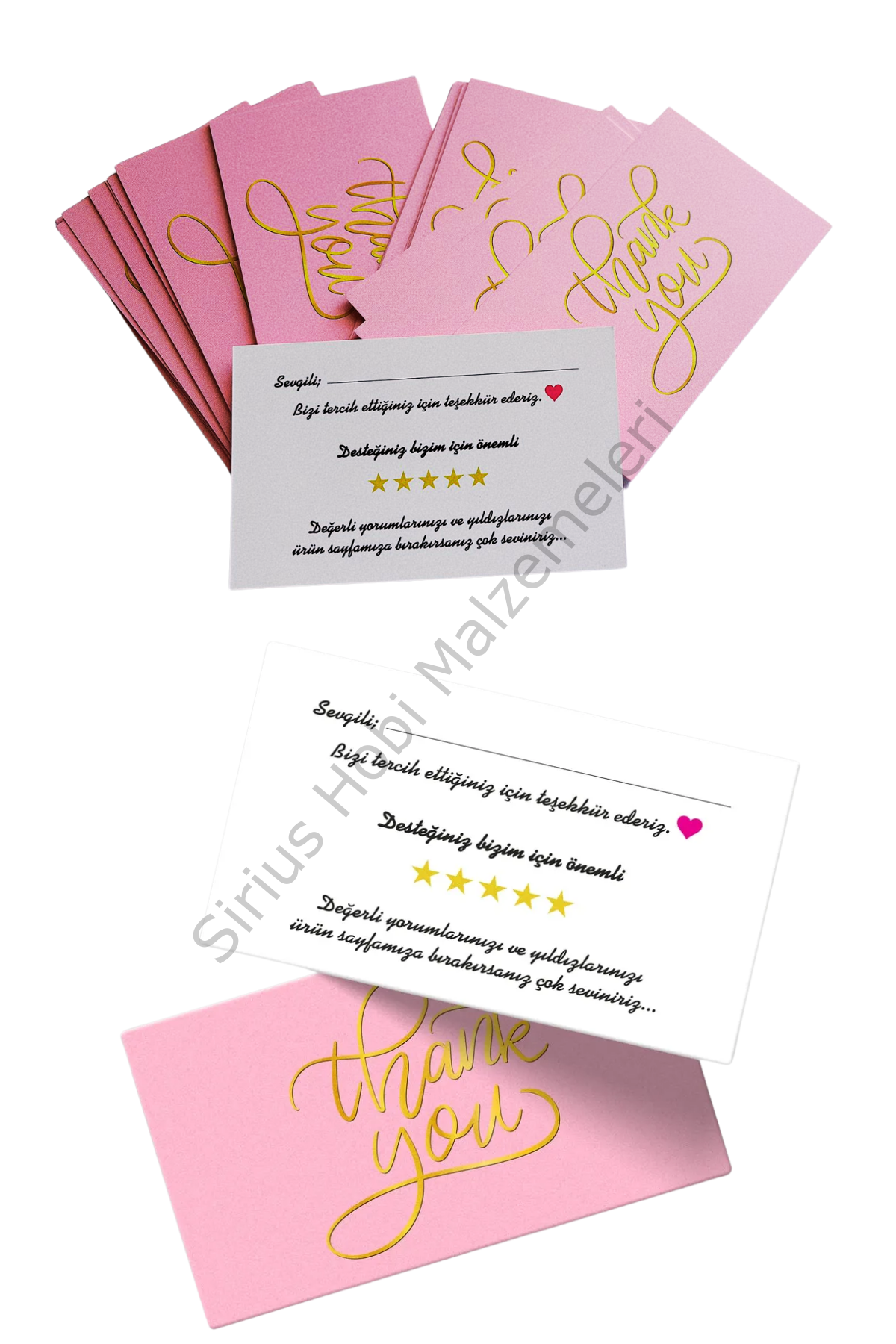 Ön Arka Baskılı Teşekkür Kartı 19 adet Son kalan Ürün