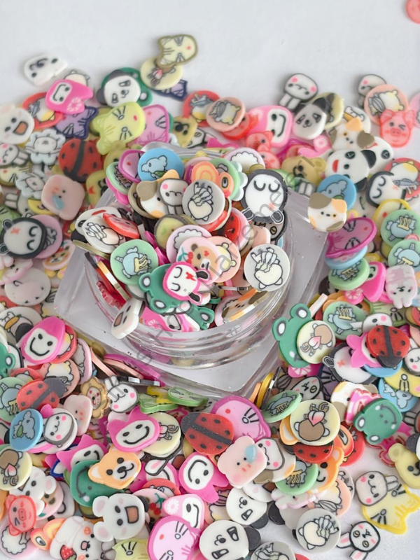 Epoksi Polimer Kil Süslemeler (Fimo Dilimleri) Kawaii Karakterler  4gr
