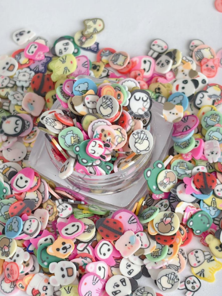Epoksi Polimer Kil Süslemeler (Fimo Dilimleri) Kawaii Karakterler  4gr