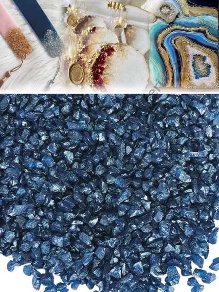 Epoksi Cam Kırıkları Sedefli Lacivert İnce 100 gr