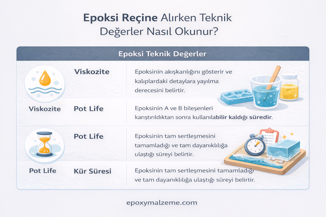 Epoksi Reçine Alırken Teknik Değerler Nasıl Okunur? (Viskozite, Pot Life, Kür Süresi)