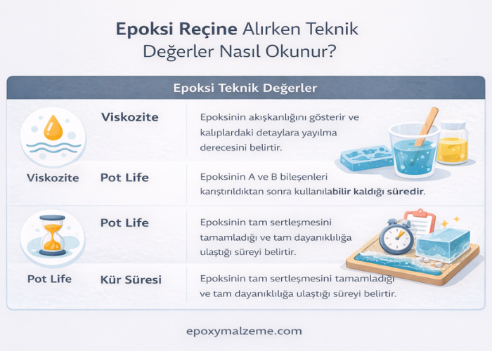 Epoksi Reçine Alırken Teknik Değerler Nasıl Okunur? (Viskozite, Pot Life, Kür Süresi)