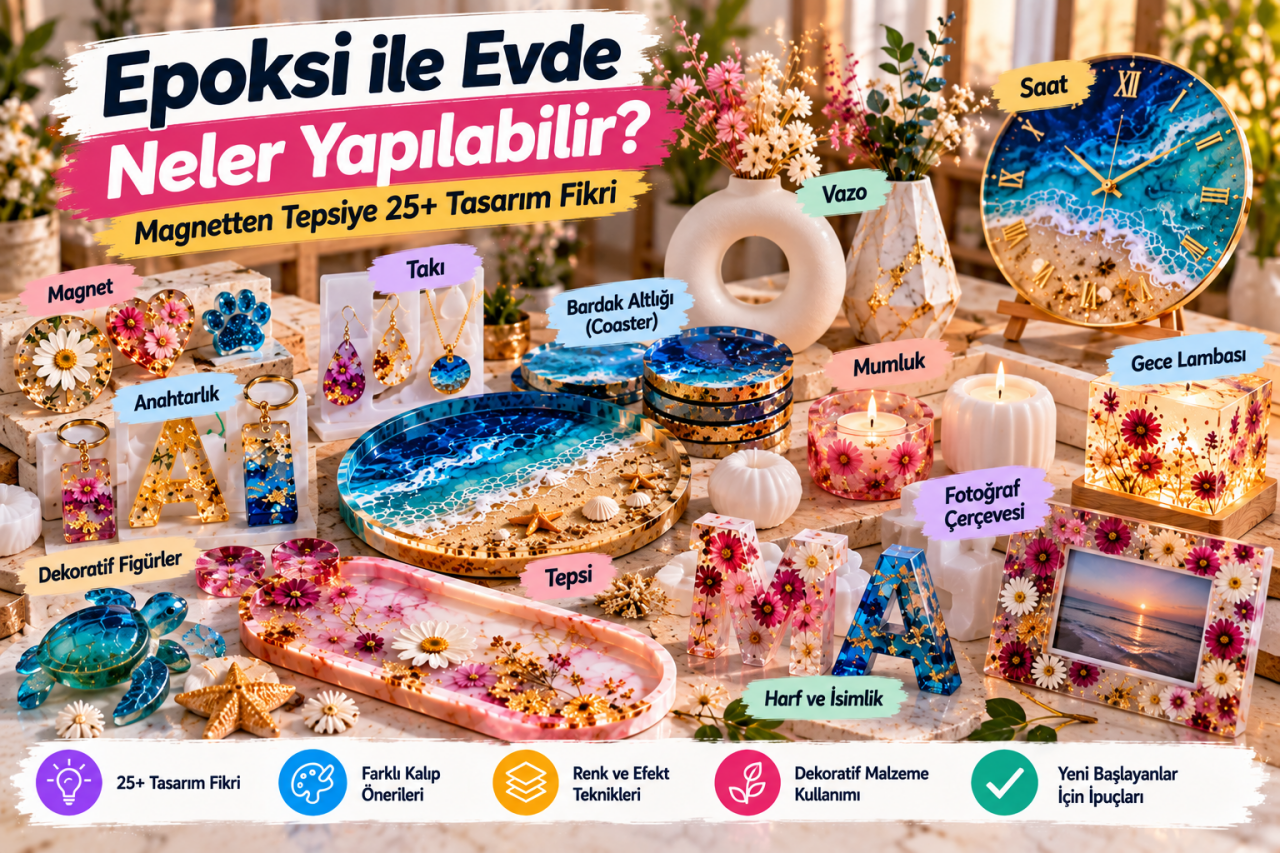 Epoksi ile Evde Neler Yapılabilir? Magnetten Tepsiye 25+ Epoksi Tasarım Fikri