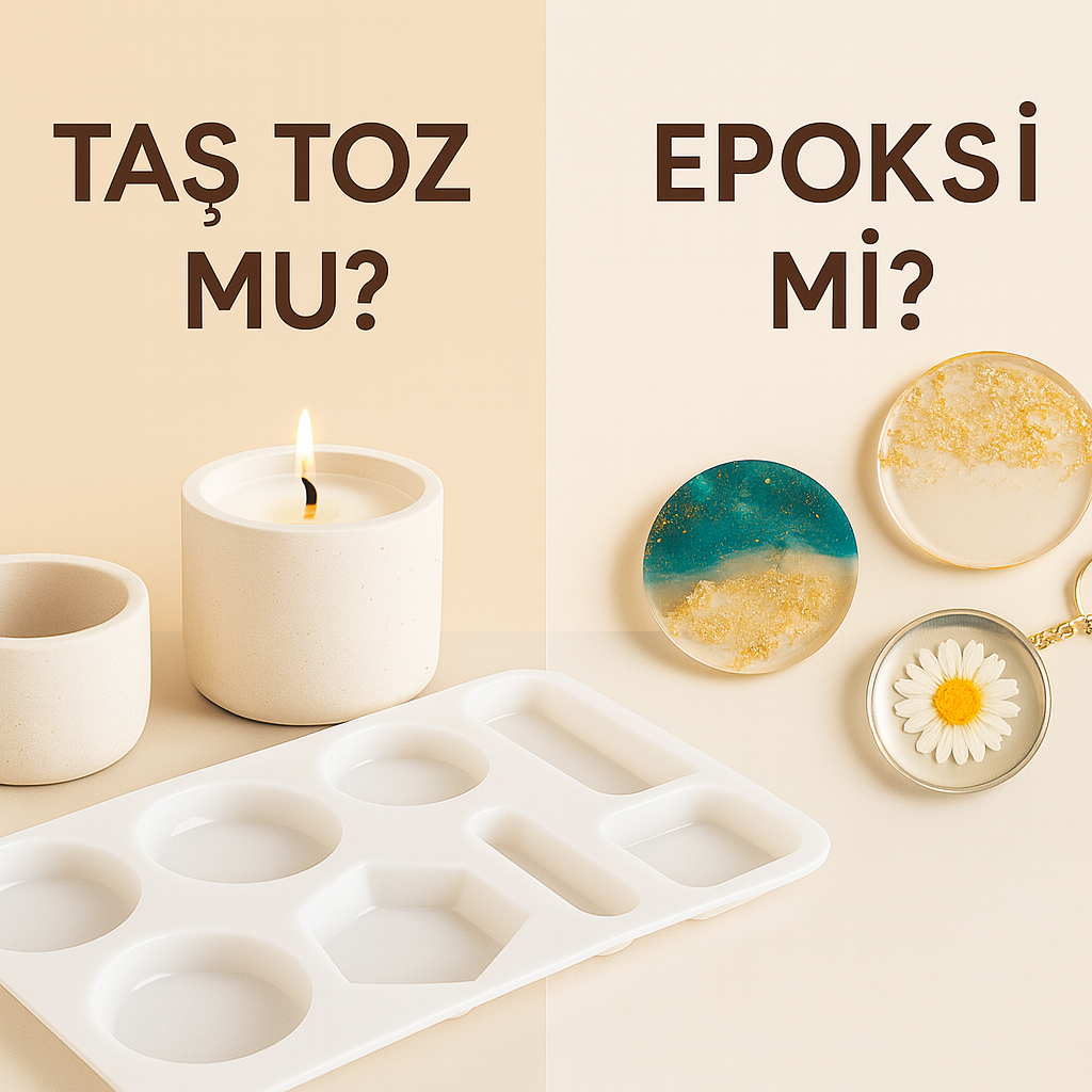 Taş Tozu mu Epoksi mi? Mum Kabı & Dekor İçin Doğru Malzeme Rehberi