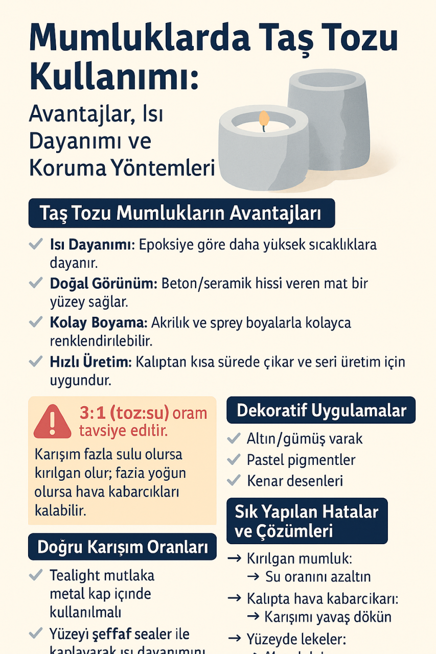 Mumluklarda Taş Tozu Kullanımı: Avantajlar, Isı Dayanımı ve Koruma Yöntemleri