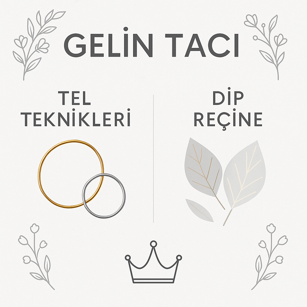 Gelin Tacı Yapımı: Tel Teknikleri ve Dip Reçine ile Zarif Tasarımlar