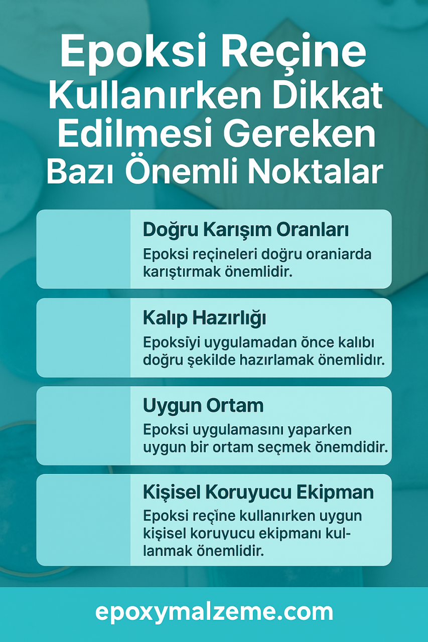 Epoksi Reçine Kullanırken Dikkat Edilmesi Gereken Önemli Noktalar
