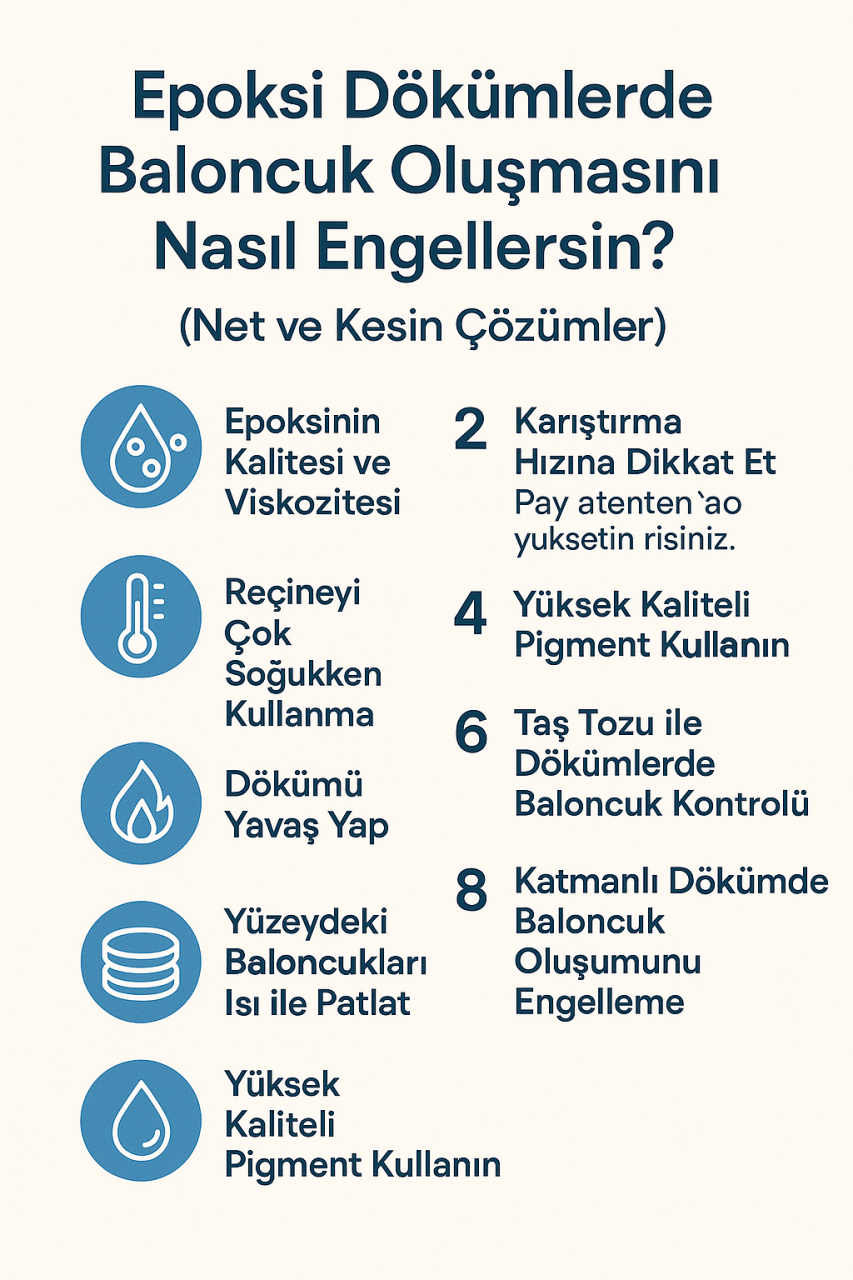 Epoksi Dökümlerde Baloncuk Oluşmasını Nasıl Engellersin? (Net ve Kesin Çözümler)