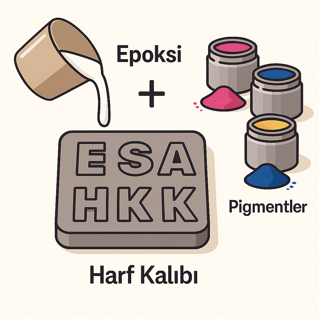 Epoksi Harf Kalıplarında Profesyonel Görünüm İçin Renk ve Katman Teknikleri