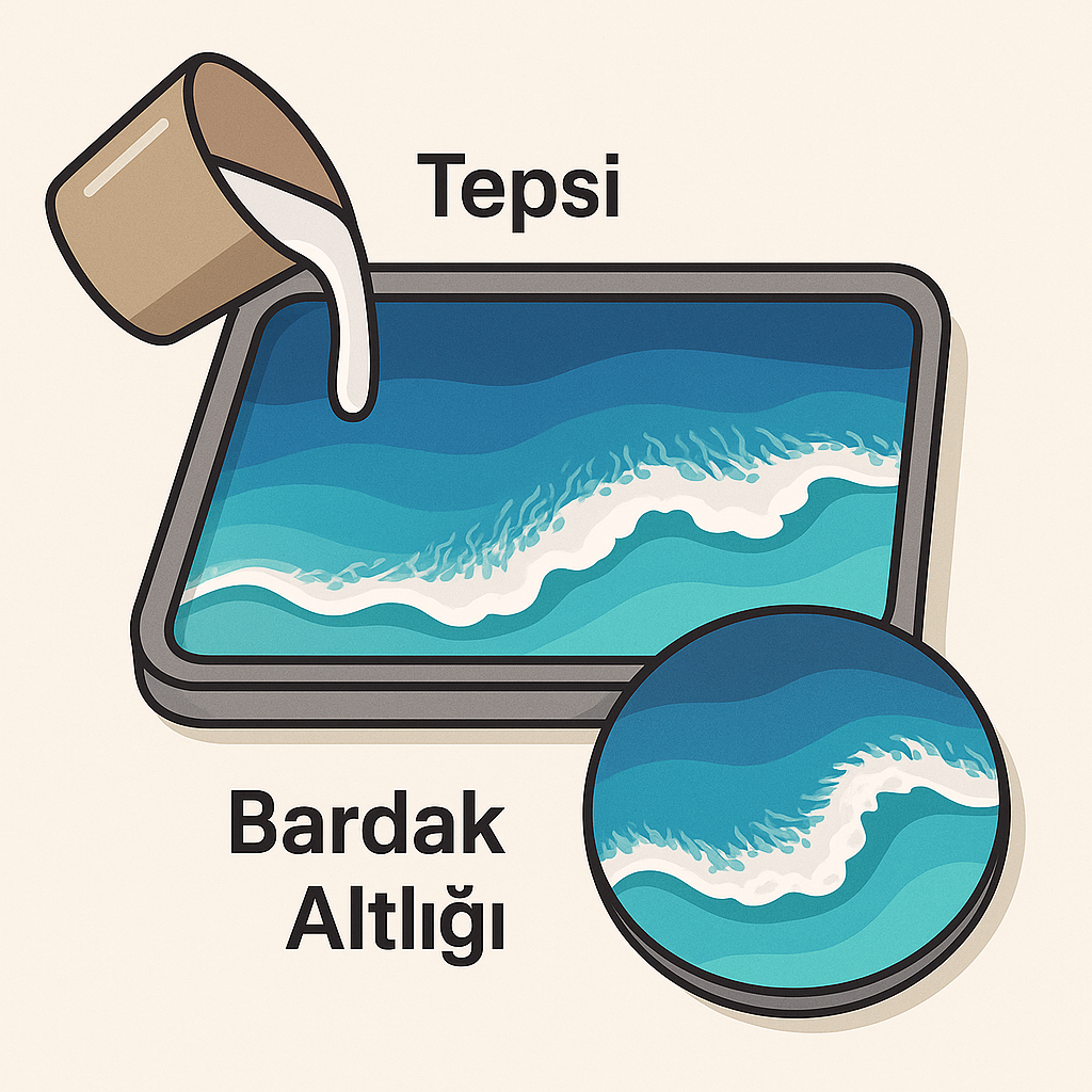 Epoksi Deniz Temalı Tepsi ve Bardak Altlığı Seti: Okyanus Efekti İçin Doğru Kalıp Seçimi