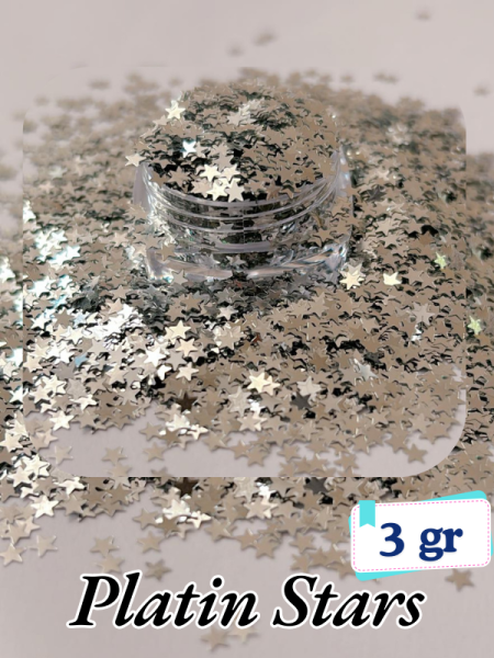 Epoksi- Mum-Makyaj-Tırnak-Sabun Simi Pulu Platin Stars 3 gr