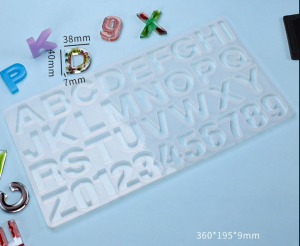 Epoksi Anahtarlık  Düz Büyük Harf  Kalıbı. 4-5cm