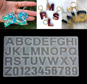 Epoksi Anahtarlık  Düz Büyük Harf  Kalıbı. 4-5cm