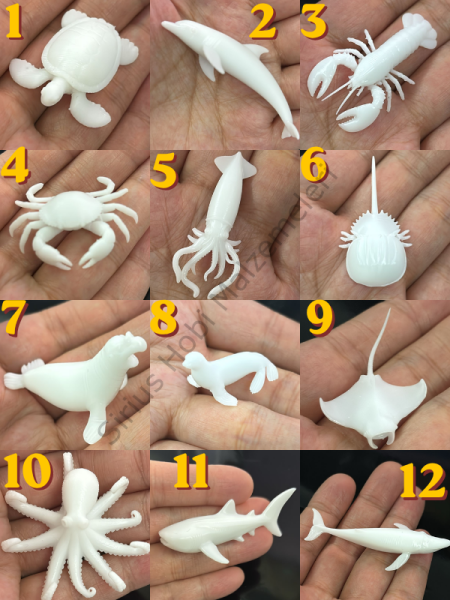 Epoksi İçinde Kullanılabilen Mini Deniz Canlıları-3D Mini Deniz Hayvanları Figürleri