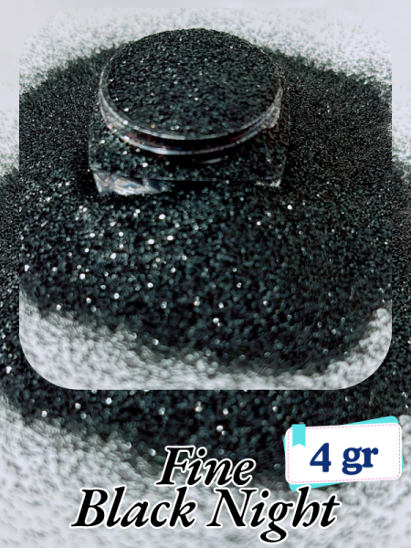 Epoksi- Mum-Makyaj-Tırnak-Sabun Simi Pulu Fine Black Night 4 gr 4 gr