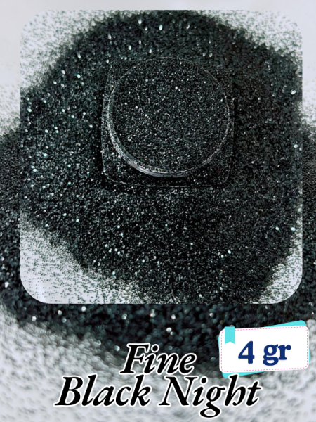 Epoksi- Mum-Makyaj-Tırnak-Sabun Simi Pulu Fine Black Night 4 gr 4 gr