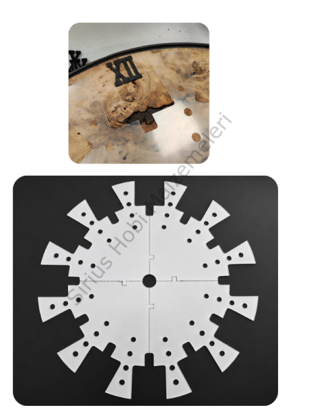 Epoksi Akrilik Saat Şablonu Puzzle Model