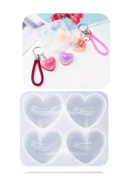 Epoksi  Kalp  Anahtarlık Kolye Charm Kalıbı