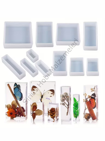 Çok Amaçlı Epoksi Kalıbı Dikdörtgen Silikon Kalıp | 2 cm Derinlikli Farklı Boyut Seçenekleri