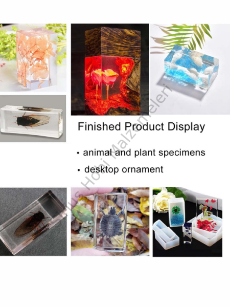 Çok Amaçlı Epoksi Kalıbı Dikdörtgen Silikon Kalıp | 2 cm Derinlikli Farklı Boyut Seçenekleri