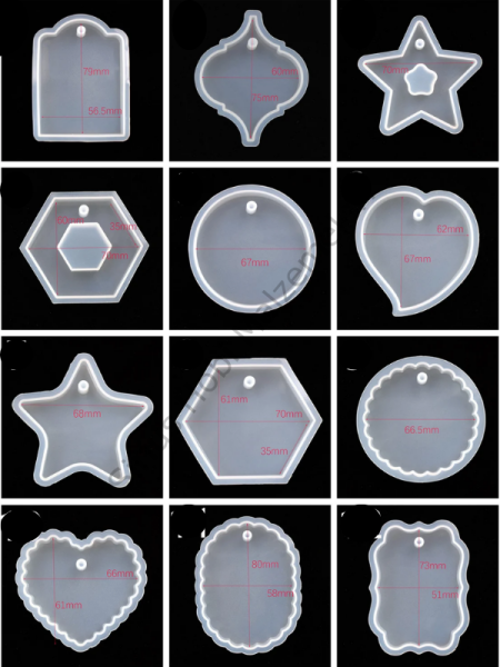 Epoksi Kolye, Magnet, Anahtarlık ve Charm Silikon Kalıbı | Farklı Figürlerde Takı ve Süs Kalıpları