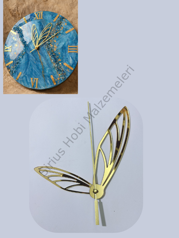 Epoksi Saat Kelebek Pleksi Akrep Yelkovan Mekanizma Seti