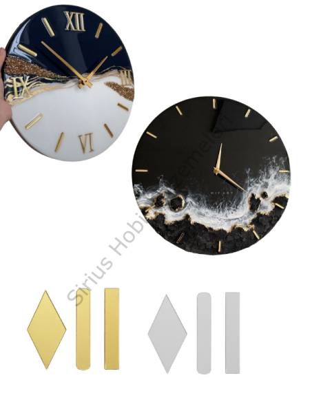 12’li Yapışkanlı Pleksi Saat İşaretleri | Düz, Oval ve Elmas Kesim Saat Çizgileri 3.6cm