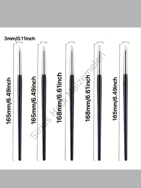 5’li İnce Silikon Uçlu Epoksi Şekillendirme Fırça Seti | Detay Çalışma ve Düzeltme Kalemi