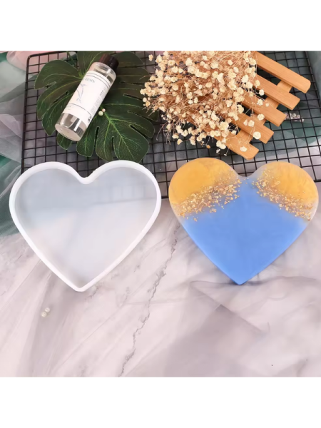 Epoksi Reçine Kalp Bardak Altlığı Kalıpları
