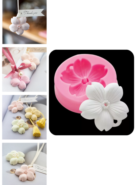 Epoksi Mum Anahtarlık Sakura Kalıbı