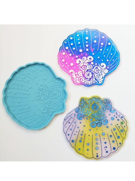 Epoksi Reçine Alçı Midye Bardak Altlığı Kalıbı