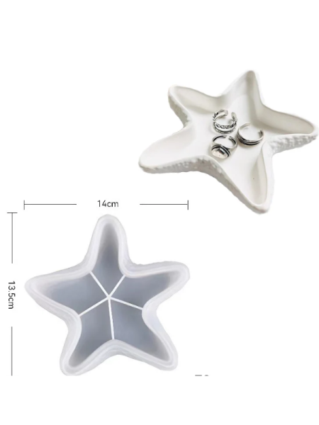 Epoksi Alçı Deniz Yıldızı Midye Mumluk Kase Tabak Silikon Kalıpları