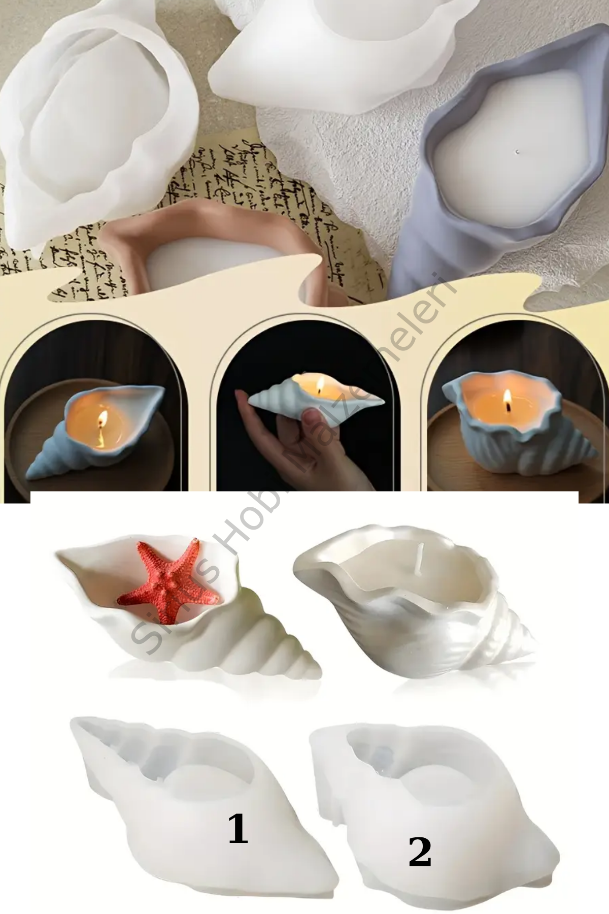 Epoksi Alçı Deniz Kabuğu Midye Silikon Kalıbı