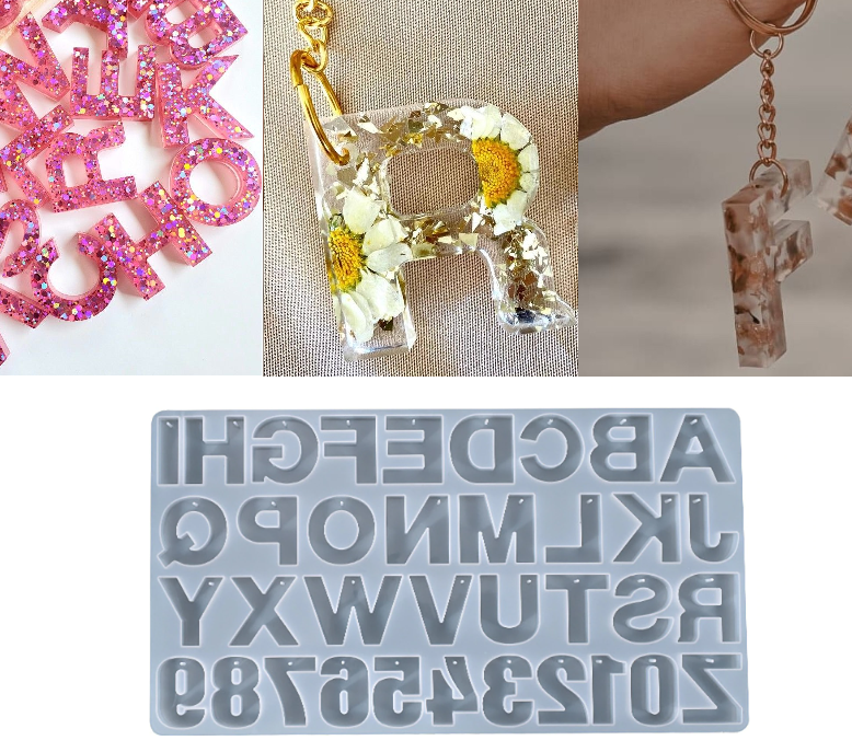 Epoksi Reçine Büyük  Ters Delikli Harf Silikon Kalıbı