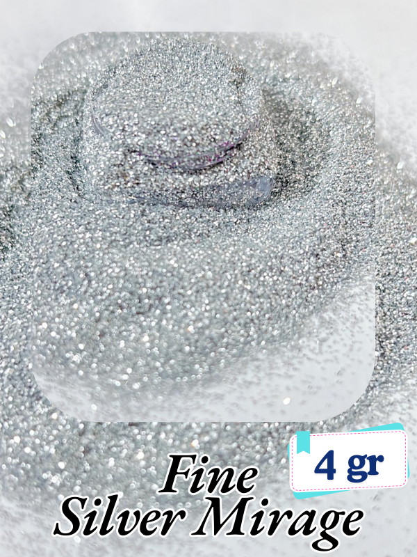 Epoksi- Mum-Makyaj-Tırnak-Sabun Simi Pulu Fine Silver Mirage 4 gr
