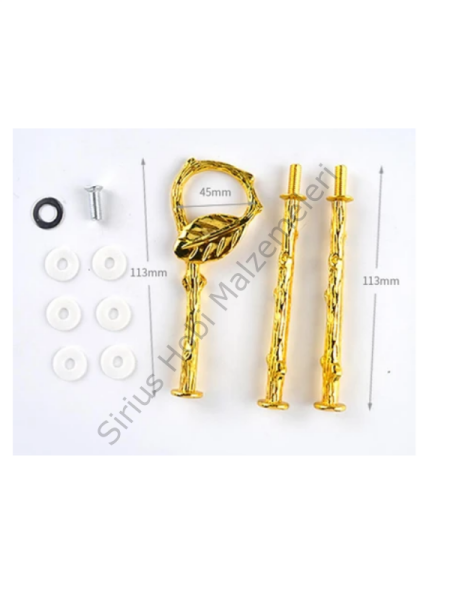 Epoksi 3 katlı Sunumluk Aparatı Gold Yaprak