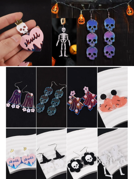 Epoksi Reçine İskelet Halloween Hayalet Küpe Kalıpları