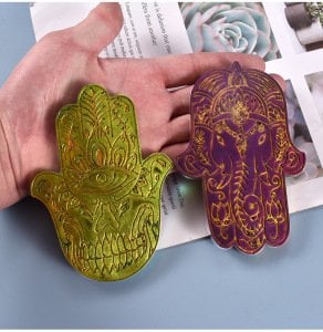 Epoksi Reçine İçin Hamsa El & Ganesha Silikon Kalıp Seti – Nazar Eli Dekoratif Döküm Kalıbı