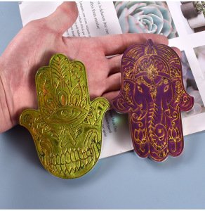Epoksi Reçine İçin Hamsa El & Ganesha Silikon Kalıp Seti – Nazar Eli Dekoratif Döküm Kalıbı