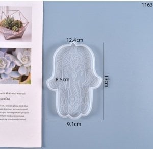 Epoksi Reçine İçin Hamsa El & Ganesha Silikon Kalıp Seti – Nazar Eli Dekoratif Döküm Kalıbı
