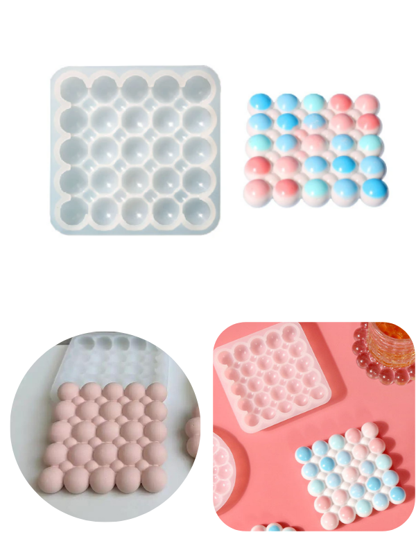 Epoksi Bubble  Mum Beton Alçı Kalıbı Kare