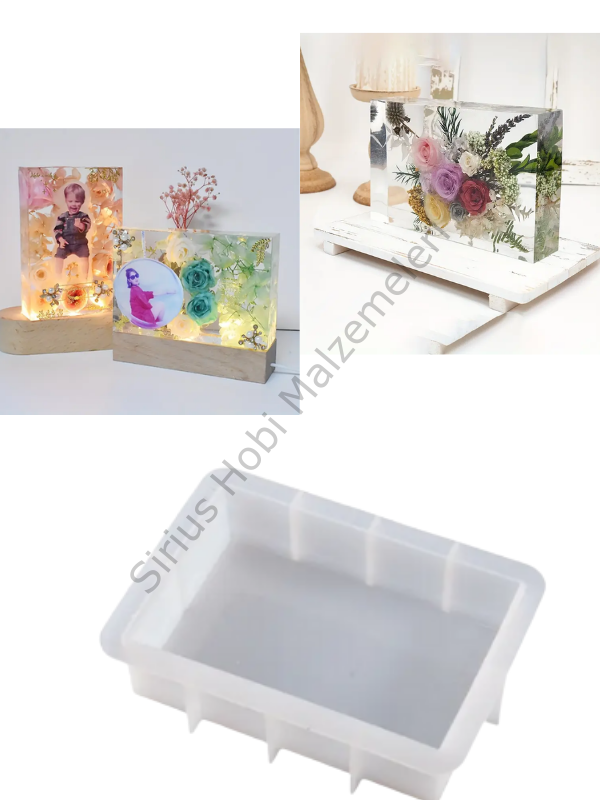 Epoksi Tasarım Gece Lambası Derin Dikdörtgen Silikon Kalıbı