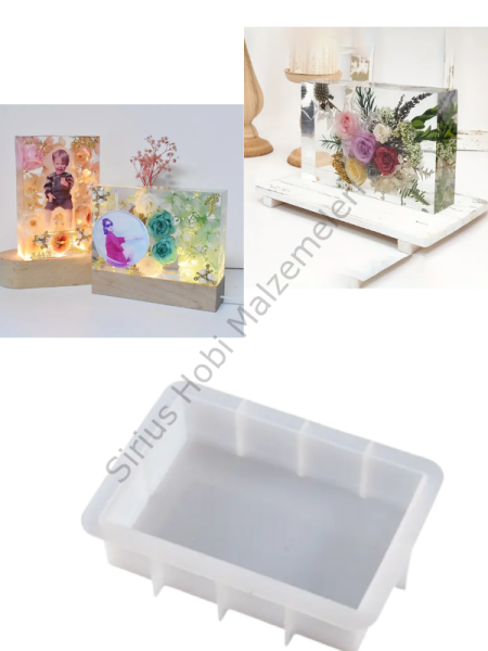 Epoksi Tasarım Gece Lambası Derin Dikdörtgen Silikon Kalıbı