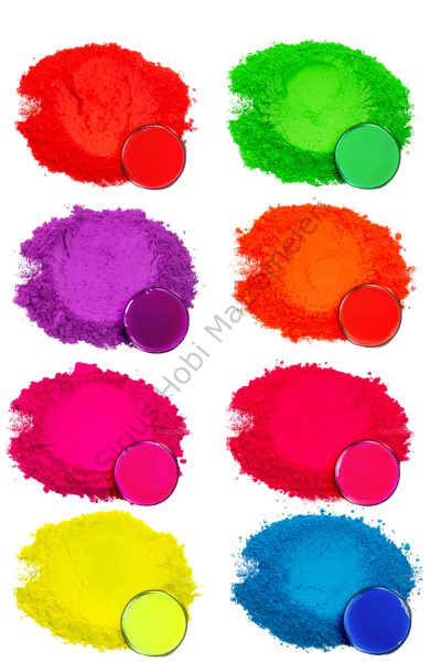 Epoksi -Makyaj-Mum-Alçı-Slime UV Fluorescent Pigment Neon Toz Boya 2 Gr